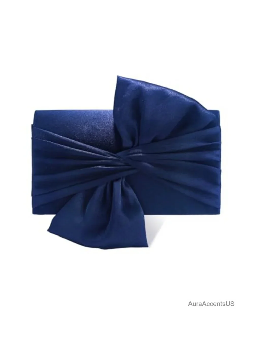 Satin Bow Flap Clutch Handbag for Parties Weddings